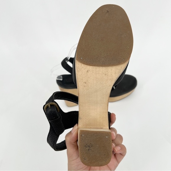 Rachel Comey Dekalb Clog Chunky high heel closed-toe wood platform leather shoe - Picture 6 of 7